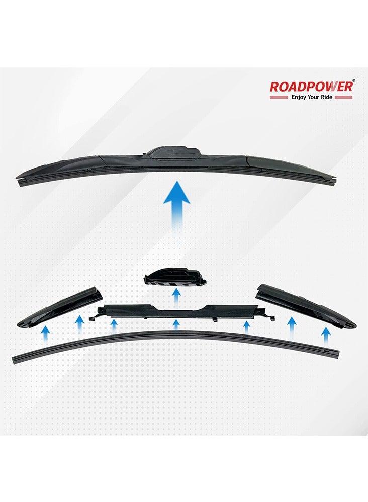 RoadPower 20 بوصة / 500 مم VP6 - شفرة ممسحة واحدة مع 8 خيارات مختلفة لوصلات التثبيت - Image 3