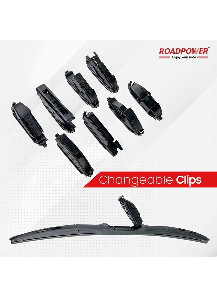 RoadPower 20 بوصة / 500 مم VP6 - شفرة ممسحة واحدة مع 8 خيارات مختلفة لوصلات التثبيت - Image 4