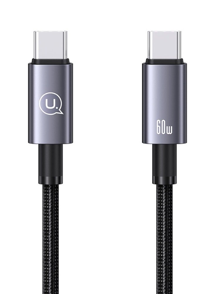 Usams USB C Cable, Nylon-Braided USB-C to USB-C 2.0 Cable (C to C) Compatible for iPhone 15/15 Plus/15 Pro/15 Pro Max, iPad Pro/Air/mini 6, MacBook Pro/Air, Galaxy S23, Huawei P60, Xiaomi, etc-1.2M - Image 1