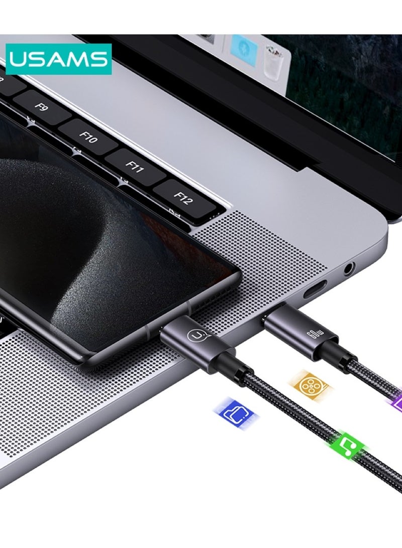 Usams USB C Cable, Nylon-Braided USB-C to USB-C 2.0 Cable (C to C) Compatible for iPhone 15/15 Plus/15 Pro/15 Pro Max, iPad Pro/Air/mini 6, MacBook Pro/Air, Galaxy S23, Huawei P60, Xiaomi, etc-1.2M - Image 4