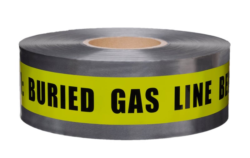 Swanson Tool Co. , Inc Swanson Tool Co DETY31005 3 inch by 1000 Foot 5 MIL Detectable Safety Tape "Caution Buried Gas Line Below" Yellow with Black Print - Image 1