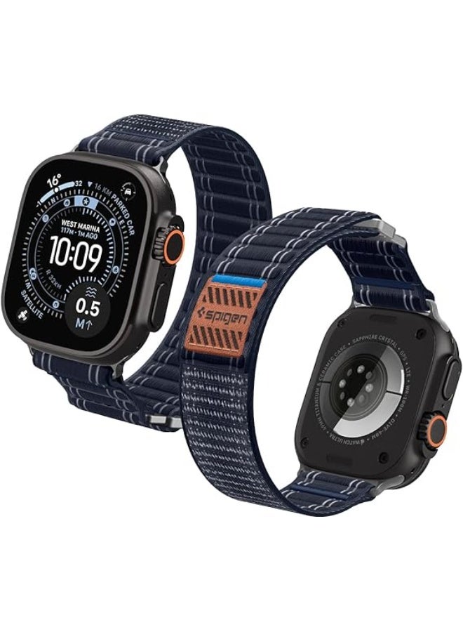 Spigen WBF0 Apple Watch Band for Apple Watch Ultra 3/2/1 49mm, Series 11/10 46mm, 9/8/7 45mm, SE3/SE2/SE/6/5/4 44mm, 3/2/1 42mm Lightweight Fabric Strap - Navy - Image 1