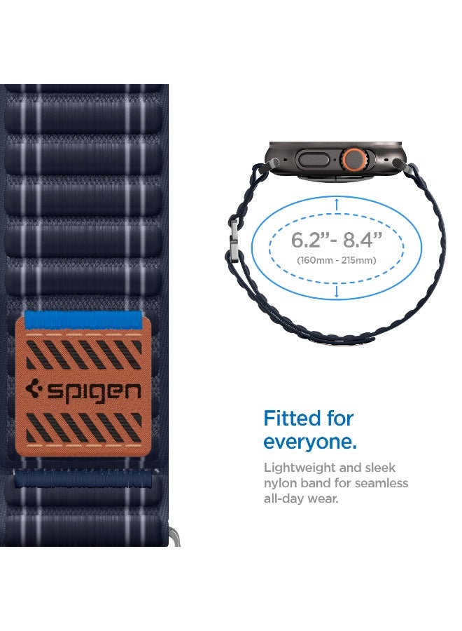 Spigen WBF0 Apple Watch Band for Apple Watch Ultra 3/2/1 49mm, Series 11/10 46mm, 9/8/7 45mm, SE3/SE2/SE/6/5/4 44mm, 3/2/1 42mm Lightweight Fabric Strap - Navy - Image 3