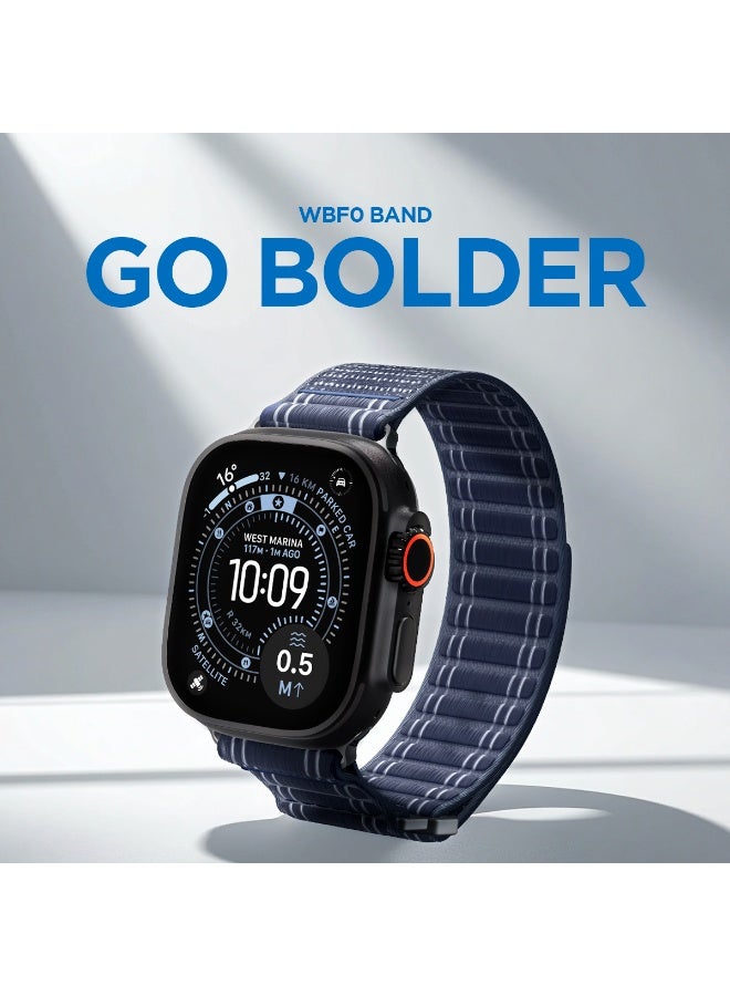 Spigen WBF0 Apple Watch Band for Apple Watch Ultra 3/2/1 49mm, Series 11/10 46mm, 9/8/7 45mm, SE3/SE2/SE/6/5/4 44mm, 3/2/1 42mm Lightweight Fabric Strap - Navy - Image 2