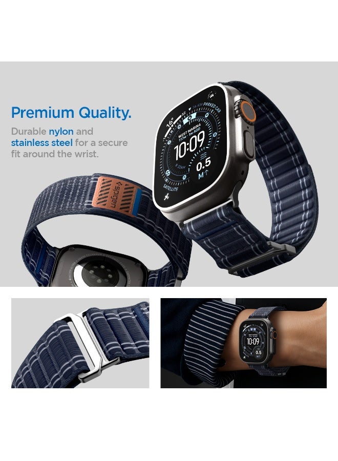 Spigen WBF0 Apple Watch Band for Apple Watch Ultra 3/2/1 49mm, Series 11/10 46mm, 9/8/7 45mm, SE3/SE2/SE/6/5/4 44mm, 3/2/1 42mm Lightweight Fabric Strap - Navy - Image 5