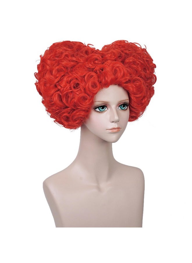 Probeauty Probeauty Red Cosplay Wig with Crown Short Curly Heart Halloween Queen Costume Wig for Women  - Image 4