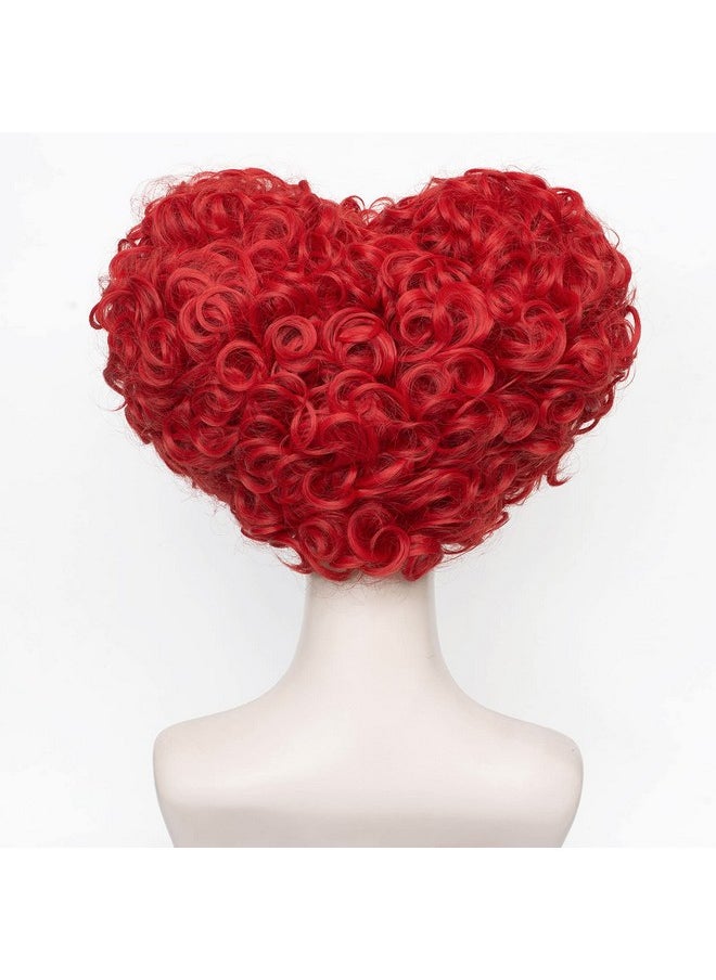 Probeauty Probeauty Red Cosplay Wig with Crown Short Curly Heart Halloween Queen Costume Wig for Women  - Image 5