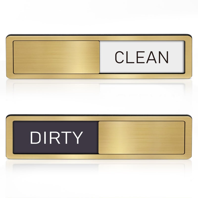 Abudada Dishwasher Magnet Clean Dirty Sign - Stainless Steel Dishwasher Magnet Sign - Clean & Dirty Dishwasher Slider Indicator - Kitchen Organizers and Storage - Image 1