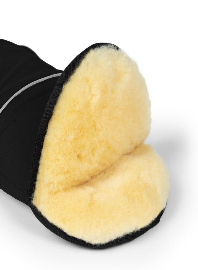 WERNER CHRIST Baby Sheepskin Hand Warmer - GLOVY Luxe Gloves are The Ideal Baby Carriage muff Made of Medical Fur, Warm Universal and Water-Repellent Hand muff, in Black - Image 2