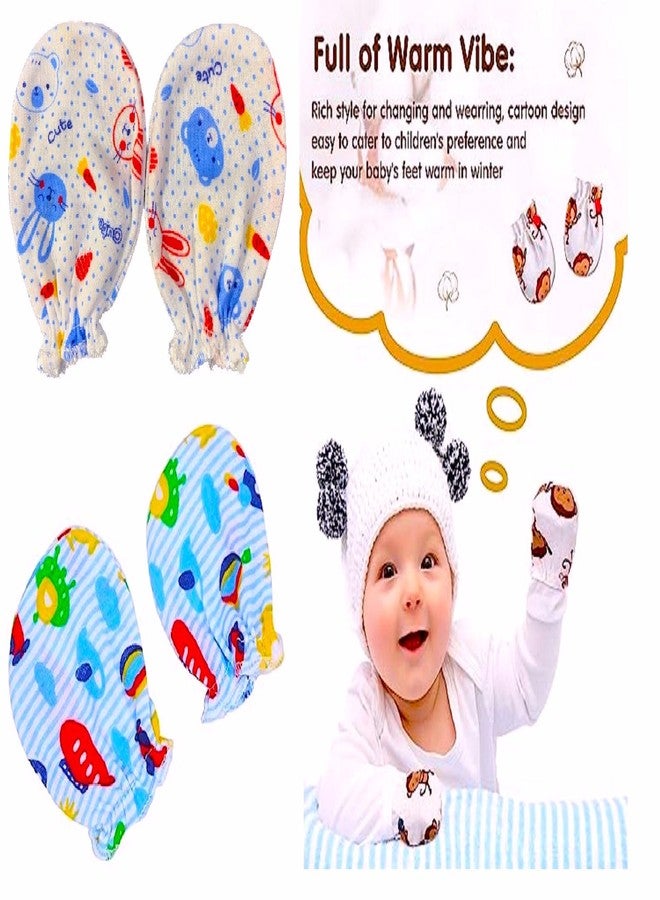 Wavva® Cotton Mittens for New Born Baby (0-6 Months) |Hand Gloves | Cotton Mittens with Gentle Elastic Wristbands for Baby 0 to 6 Months | New Born Baby Product | Pack of 6 Pair(Multi-Color) - Image 2