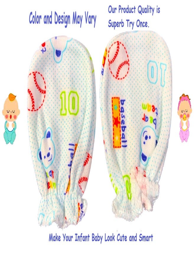 Wavva® Cotton Mittens for New Born Baby (0-6 Months) |Hand Gloves | Cotton Mittens with Gentle Elastic Wristbands for Baby 0 to 6 Months | New Born Baby Product | Pack of 6 Pair(Multi-Color) - Image 4