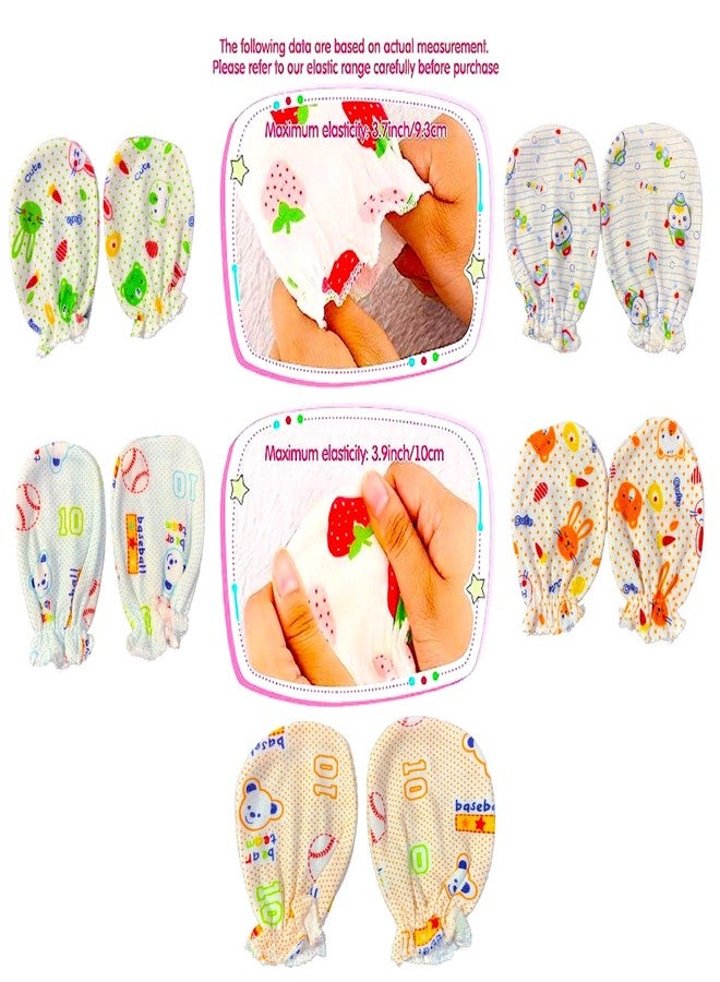 Wavva® Cotton Mittens for New Born Baby (0-6 Months) |Hand Gloves | Cotton Mittens with Gentle Elastic Wristbands for Baby 0 to 6 Months | New Born Baby Product | Pack of 6 Pair(Multi-Color) - Image 5