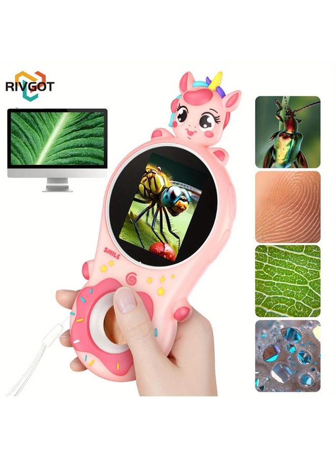 Purple USB Microscope 500x Magnifier With Photo Video For Kids Science Toy - Image 2