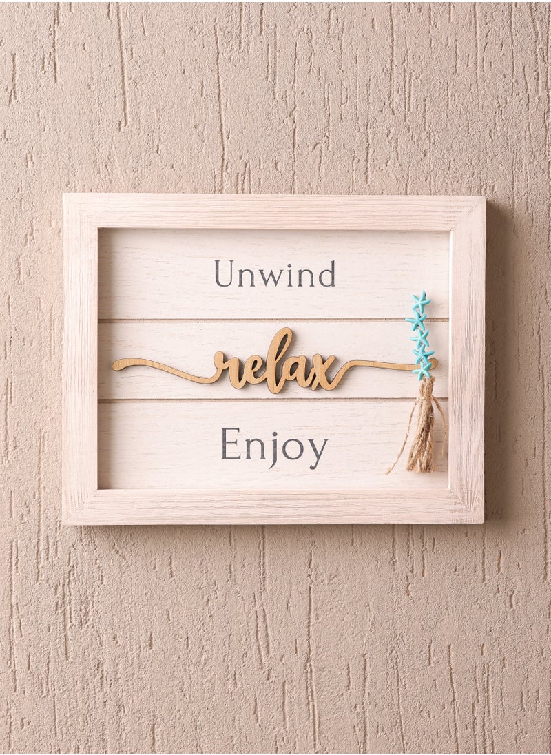 Words Co. Just relax wood frame 