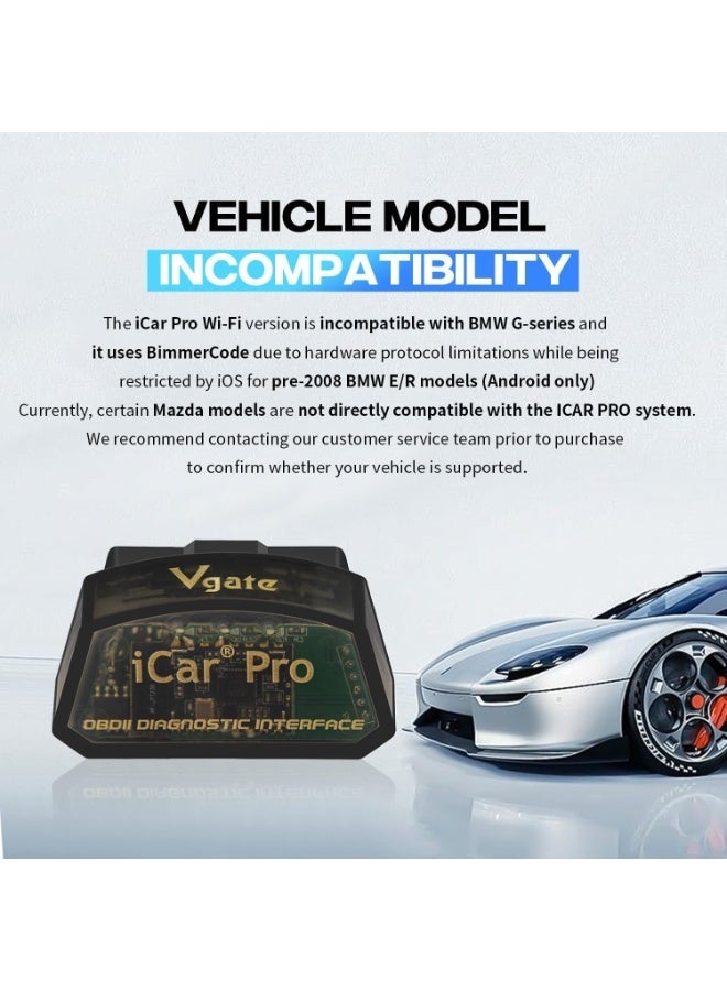 Vgate iCar Pro Wi-Fi OBD2 Scanner Scan Tools OBDII Car Diagnostic Tool Code Reader Fault Check Engine Light for iOS iPhone iPad/Android Compatible with ELM327 Adapter - Image 2