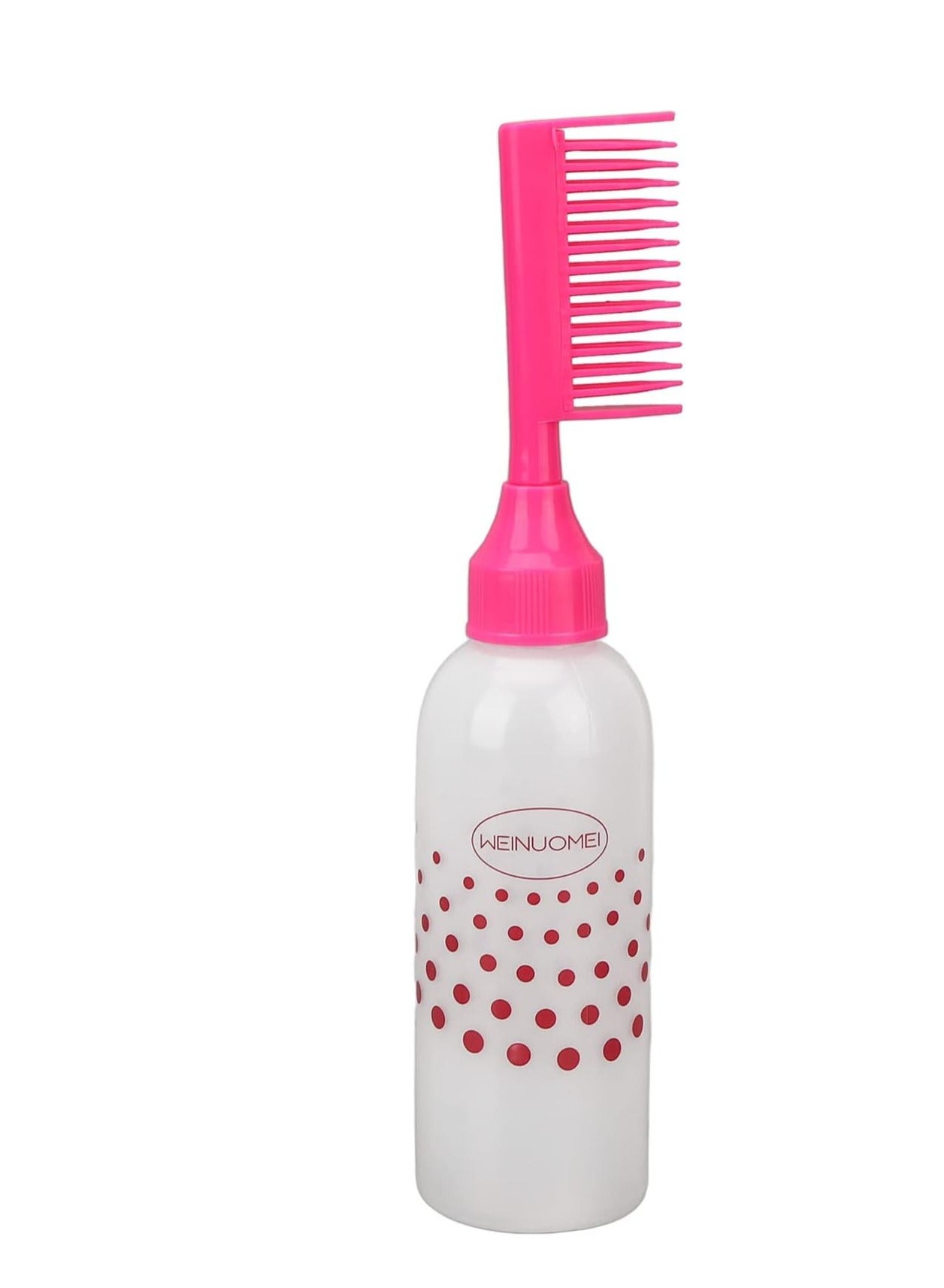 Plastic Hair Dye Refillable Bottle Applicator Comb - Pink