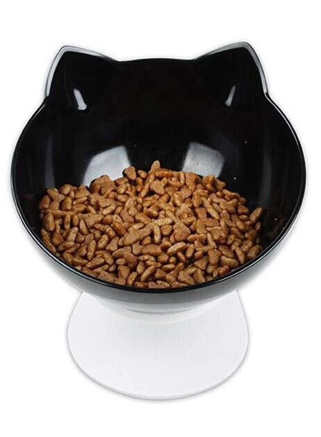 Single Cat Dog Elevated Bowls 15 degrees Tilted Raised Food Container With Stand (black) - Image 1