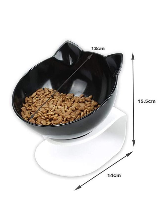 Single Cat Dog Elevated Bowls 15 degrees Tilted Raised Food Container With Stand (black) - Image 5