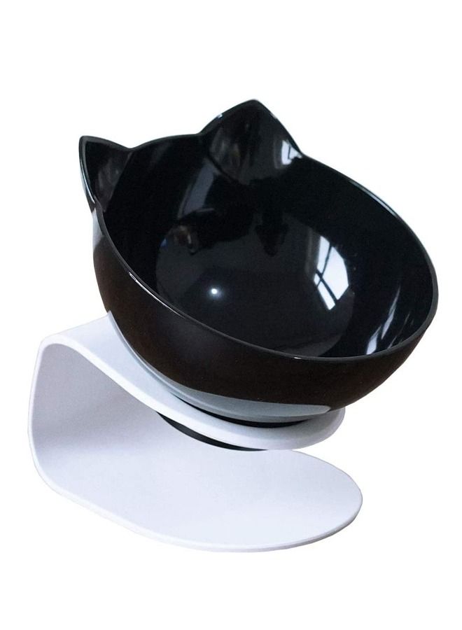 Single Cat Dog Elevated Bowls 15 degrees Tilted Raised Food Container With Stand (black) - Image 2