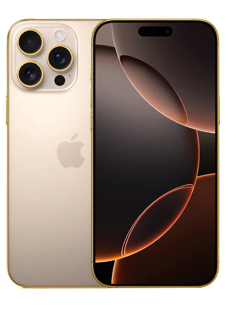 CAVIAR - Caviar Luxury 24k Gold Plated Frame Customized iPhone 16 Pro Max 256 GB Desert - Image 1