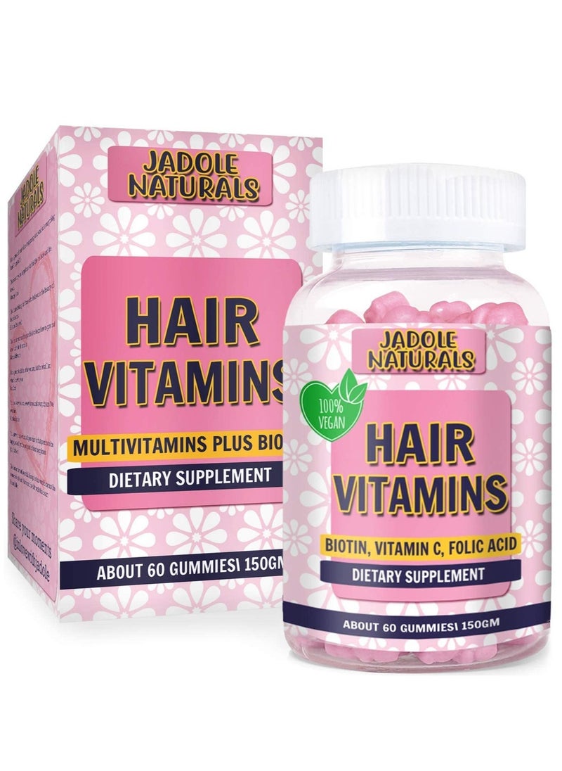 Jadole Naturals - Jadole Naturals Hair Vitamins Gummy 60 Gummies With Biotin, Vitamin C & Folic Acid - Image 1