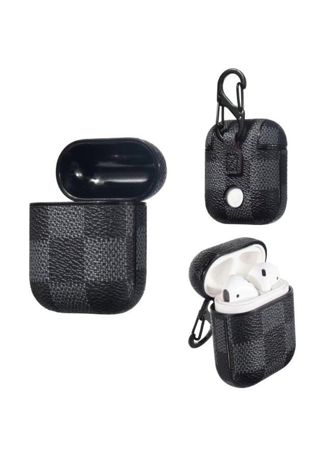 AirPods Case Cover for AirPod 2&1 Full-Body Protective Hard Shell Leather Airpods Protective Cover Case with Keychain for AirPods Wireless Charging Case