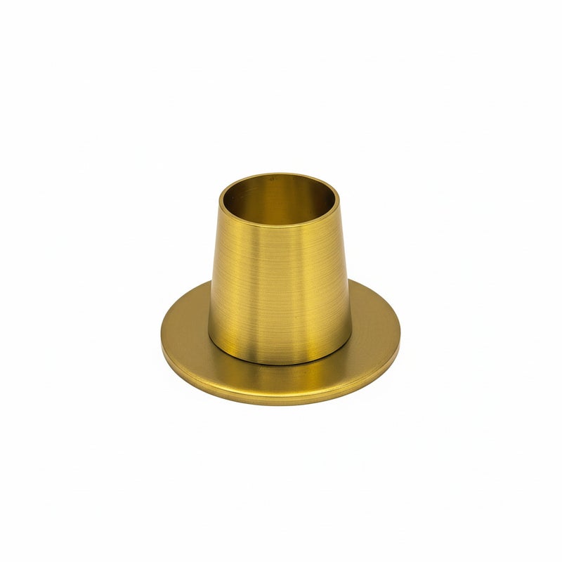 Nordic Minimalist Gold Candle Holder | Brushed Metal Alloy Candlestick | Modern Scandinavian Home Decor | Elegant Centerpiece for Dining Table &  Mantle