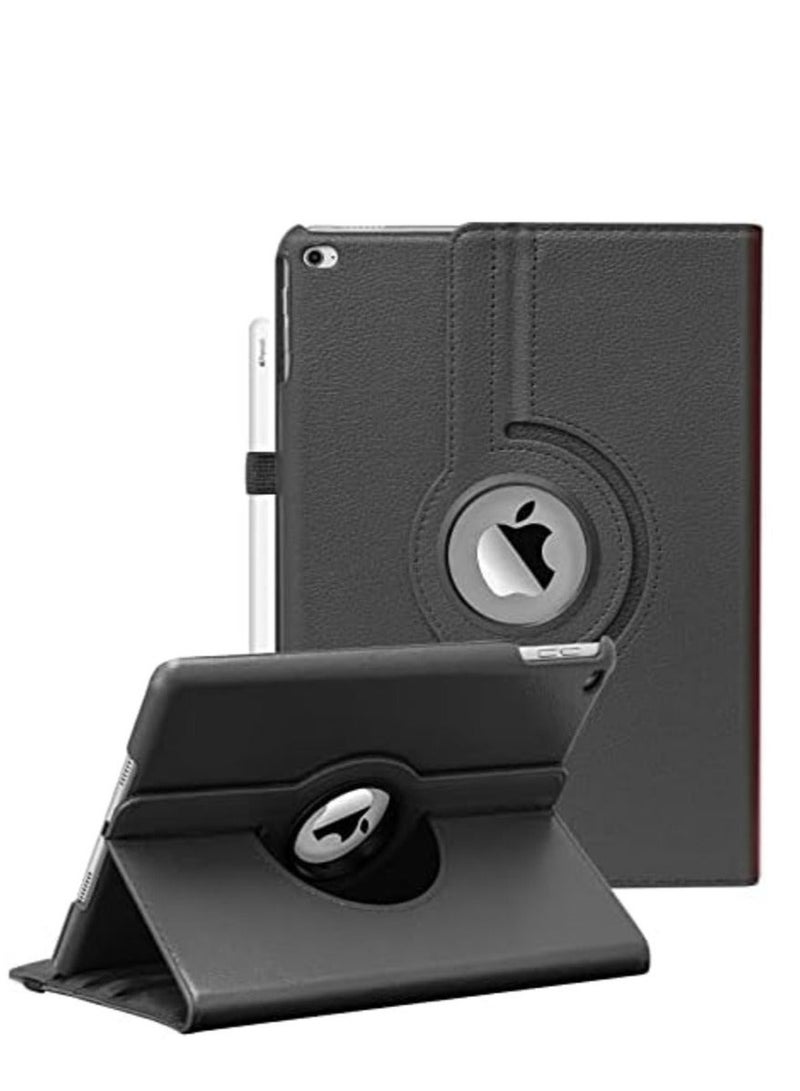 MUNTAQI 360-Degree Rotating Case for 9.7-Inch iPad Models (2018, 2017, Air 2, Air) with Auto Sleep/Wake - Black - Image 1