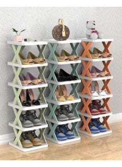 5 Layer Shoe Rack Lightweight Adjustable Plastic Foldable Shoe Rack - Space Saving Design for Home Office