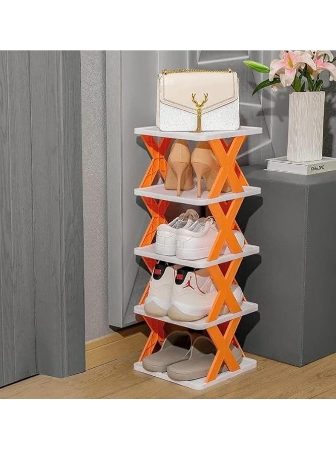 Generic - 5 Layer Shoe Rack Lightweight Adjustable Plastic Foldable Shoe Rack - Space Saving Design for Home Office - Image 1