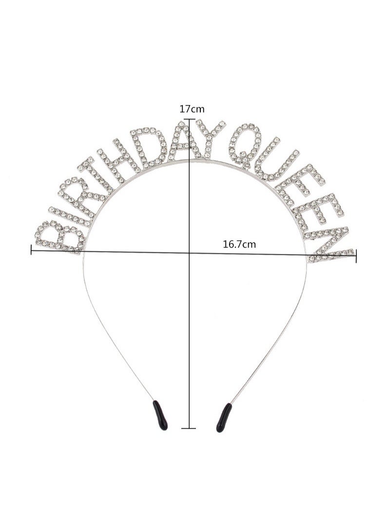 Birthday Queen Sash and Rhinestone Headband Set, Birthday Party Decor Favor Gift - Image 3