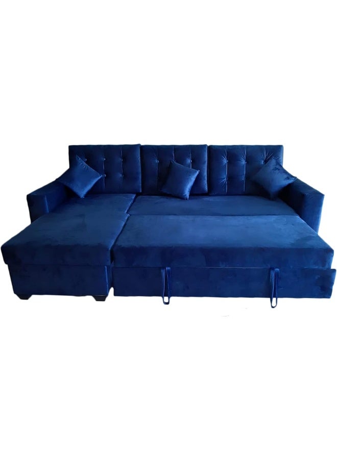 R2R FURNITURE L-Shape Sofa Bed 3-4 Seater Suede Fabric  - Image 2