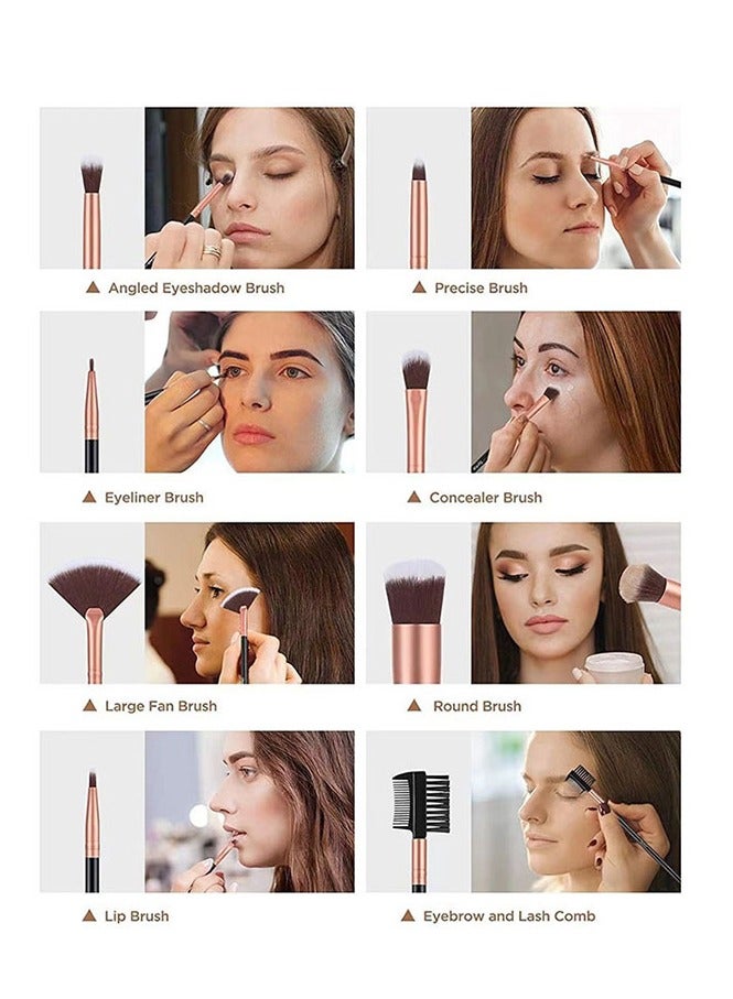 14-Piece Complete Makeup Brush Set for Beginners – Professional Foundation, Eyeshadow & Powder Brushes Kit - Image 2