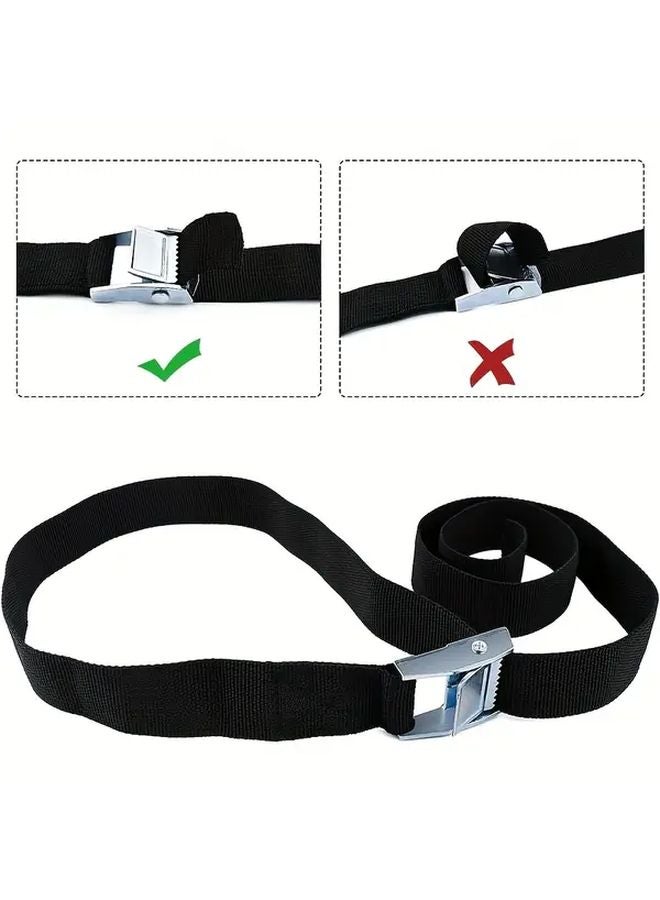 4PCS Black Heavy Duty Roof Rack Straps 5ft Adjustable Tie Down Lashing for Cargo Truck - Image 5
