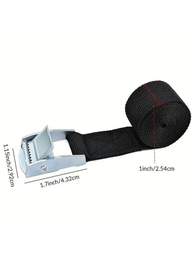 4PCS Black Heavy Duty Roof Rack Straps 5ft Adjustable Tie Down Lashing for Cargo Truck - Image 4