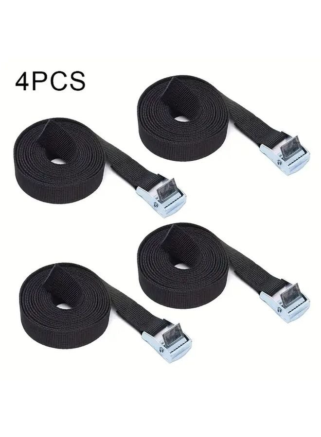 4PCS Black Heavy Duty Roof Rack Straps 5ft Adjustable Tie Down Lashing for Cargo Truck - Image 2