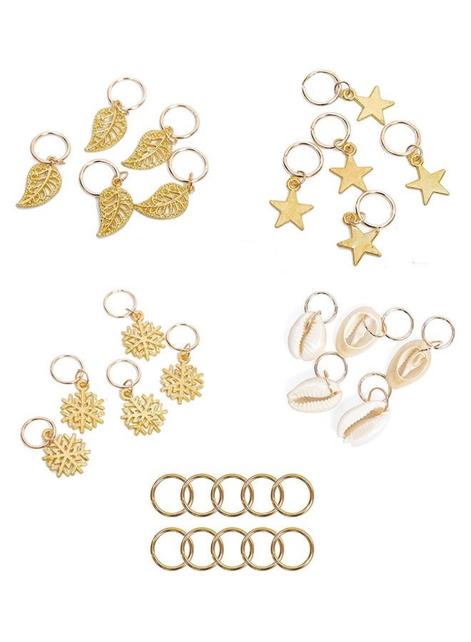 مجموعة إكسسوارات شعر مكونة من 80 قطعة، إكسسوارات شعر معدنية للضفائر والجدائل - خرز ذهبي وفضي متنوع، مجوهرات لتصفيف الشعر والتزيين - Image 4