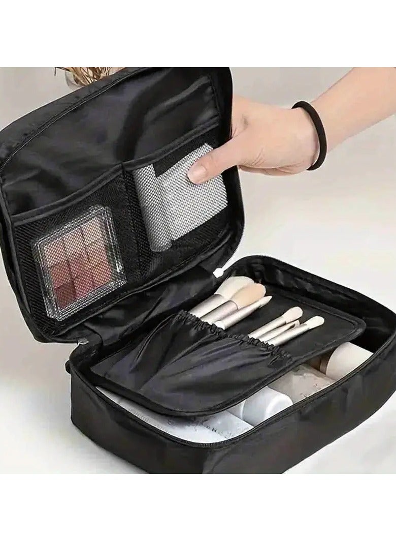ORiTi حقيبة مكياج بسعة كبيرة، حقيبة مستحضرات تجميل محمولة، منظم غسيل أدوات النظافة وإكسسوارات السفر - Image 2