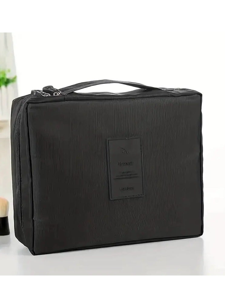 ORiTi حقيبة مكياج بسعة كبيرة، حقيبة مستحضرات تجميل محمولة، منظم غسيل أدوات النظافة وإكسسوارات السفر - Image 4