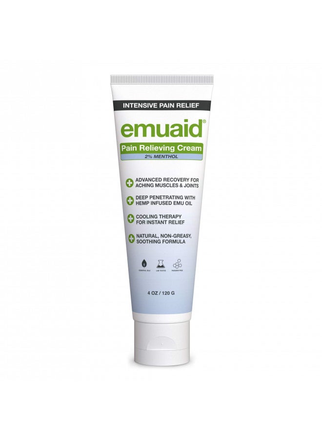 Emuaid EMUAID Pain Relieving Cream 4oz - Relief for aching muscles, shoulder, neck joint, lower back aches, hip, knee joints, leg, feet, nerve pain, inflammation, sciatica, and arthritis.  - Image 1