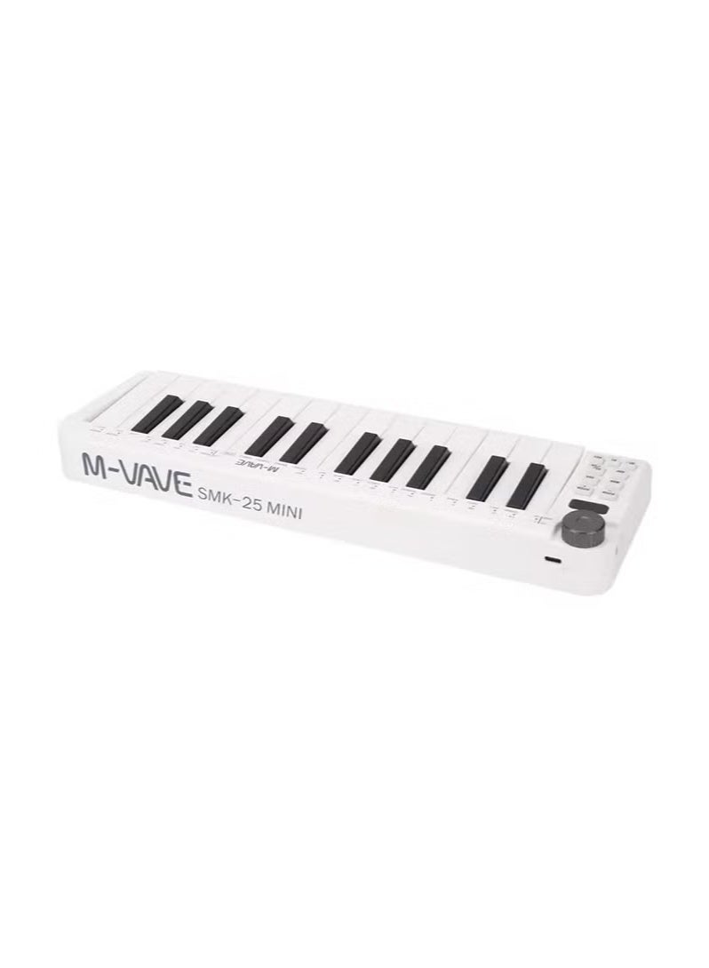 ام- فيفي لوحة مفاتيح MIDI صغيرة SMK-25 من M-VAVE مزودة بـ 25 مفتاحًا حساسًا للسرعة وتدعم الاتصال اللاسلكي / USB - Image 2
