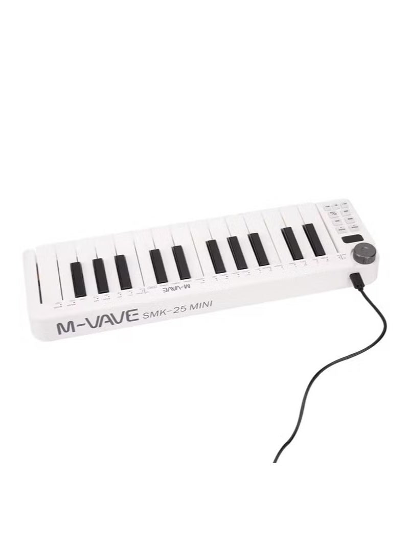 ام- فيفي لوحة مفاتيح MIDI صغيرة SMK-25 من M-VAVE مزودة بـ 25 مفتاحًا حساسًا للسرعة وتدعم الاتصال اللاسلكي / USB - Image 3
