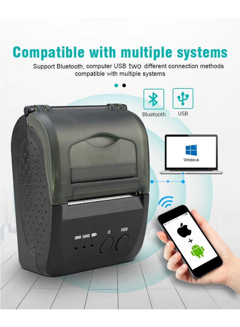 NETUM Bluetooth Receipt Printer, 58mm Mini Thermal POS Printer Portable Personal Bill Printer 2 inches for Restaurant Sales Retail Compatible with Android/IOS/ Windows/Linux - Image 4