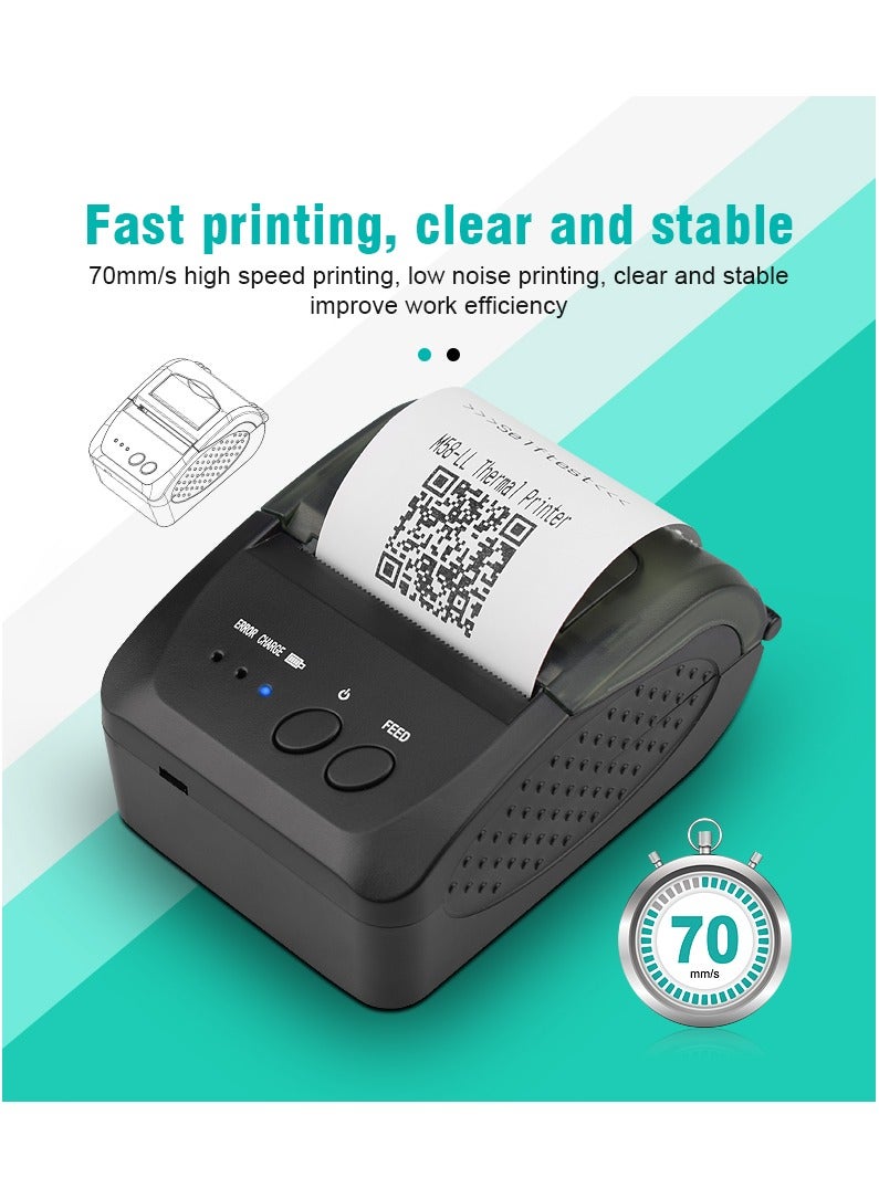 NETUM Bluetooth Receipt Printer, 58mm Mini Thermal POS Printer Portable Personal Bill Printer 2 inches for Restaurant Sales Retail Compatible with Android/IOS/ Windows/Linux - Image 3