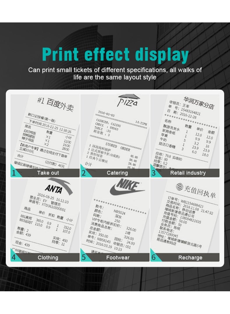 NETUM Bluetooth Receipt Printer, 58mm Mini Thermal POS Printer Portable Personal Bill Printer 2 inches for Restaurant Sales Retail Compatible with Android/IOS/ Windows/Linux - Image 2