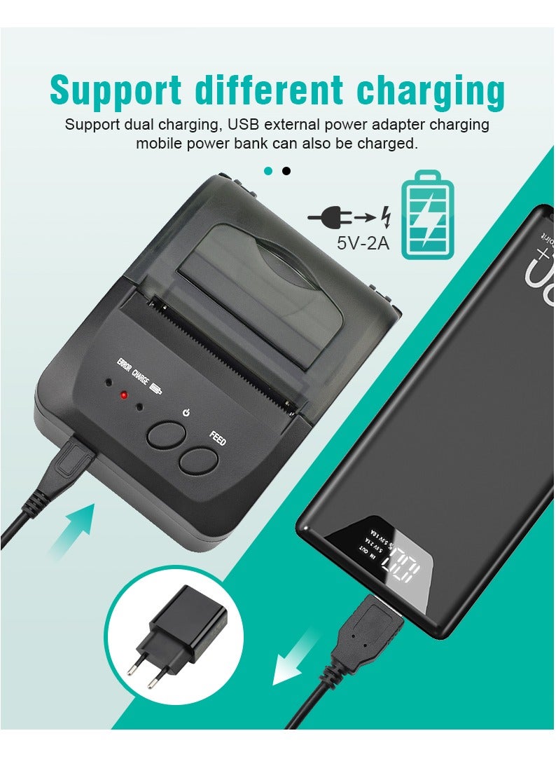 NETUM Bluetooth Receipt Printer, 58mm Mini Thermal POS Printer Portable Personal Bill Printer 2 inches for Restaurant Sales Retail Compatible with Android/IOS/ Windows/Linux - Image 5
