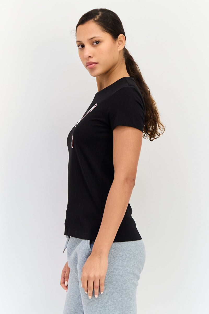 PUMA تي شيرت رياضي نسائي بأكمام قصيرة، خارجي، أسود - Image 2