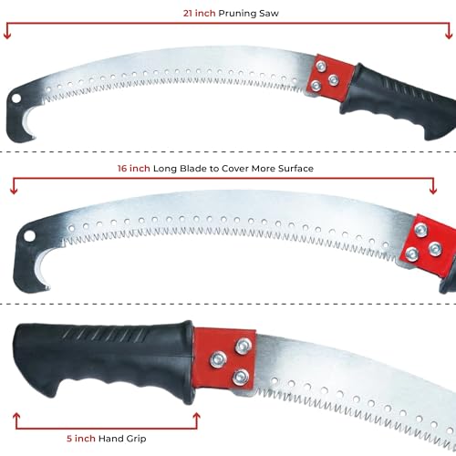 Veltrix 21-inch Pruning Hand Saw with Single Hook Blade | Sharp Heavy Duty Tree Saw for Branch Cutting & Woodworking | Lightweight Durable Landscaping Tool for Gardening and Outdoor Use - Image 2