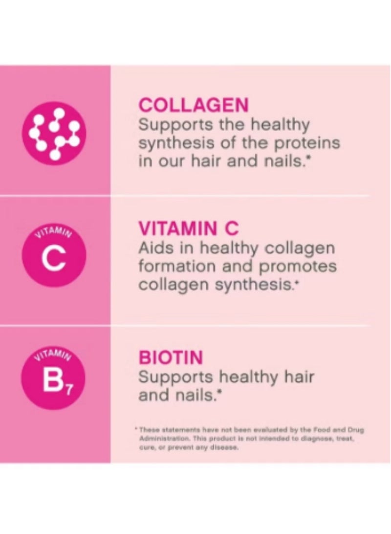 لايفسل ببتيدات الكولاجين الفائقة + فيتامين C والبيوتين، 3 جم كولاجين لكل حصة، خالي من الغلوتين، يعزز صحة الشعر، البشرة الجميلة، ودعم الأظافر، مكمل غذائي، 60 كبسولة - Image 4