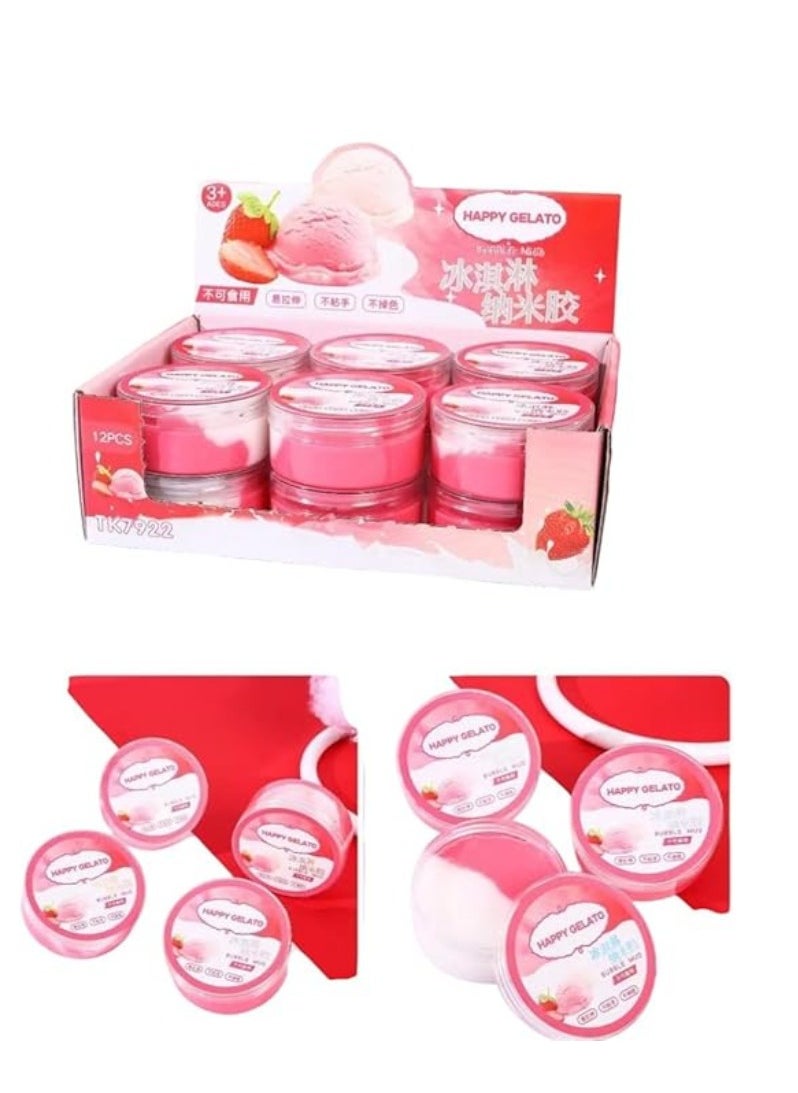 Rubber Clay Inspired Gelatin Ice Cream Strawberry Dual Colors Attractive Colors Single Piece 